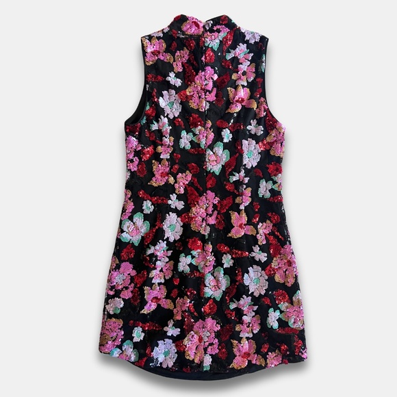 Fate Show Stopper Sequin Floral Mini Dress NWT - Black Size Small - Picture 2 of 7